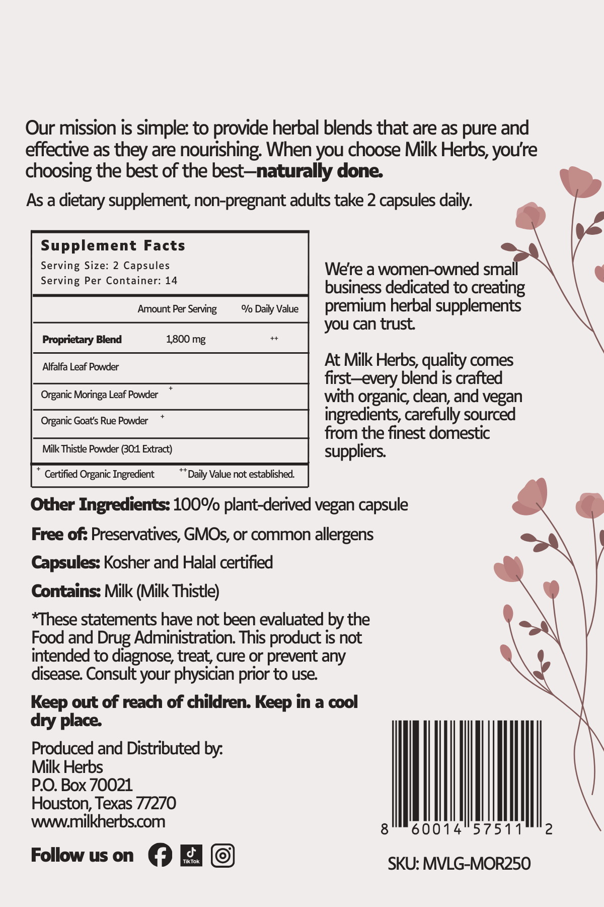 Latch Latte - Herbal Lactation Capsules (Fenugreek-Free) - Image 3